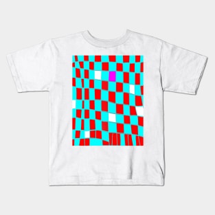 Funky Checks blue n red Kids T-Shirt